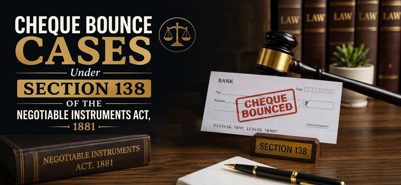 Cheque Bounce Cases Under Section 138 of the Negotiable Instruments Act, 1881 – A Complete Legal Guide